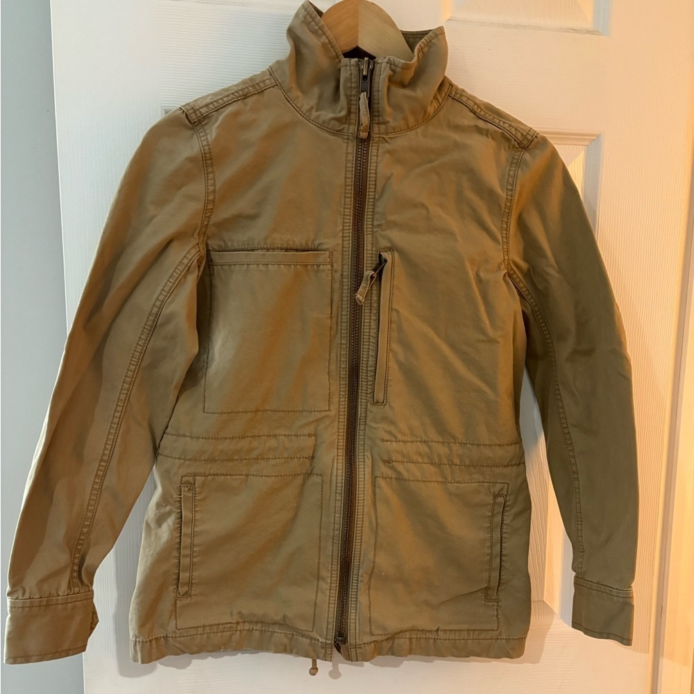 Madewell women’s utility passage jacket size small tan zipper front - Picture 2 of 11